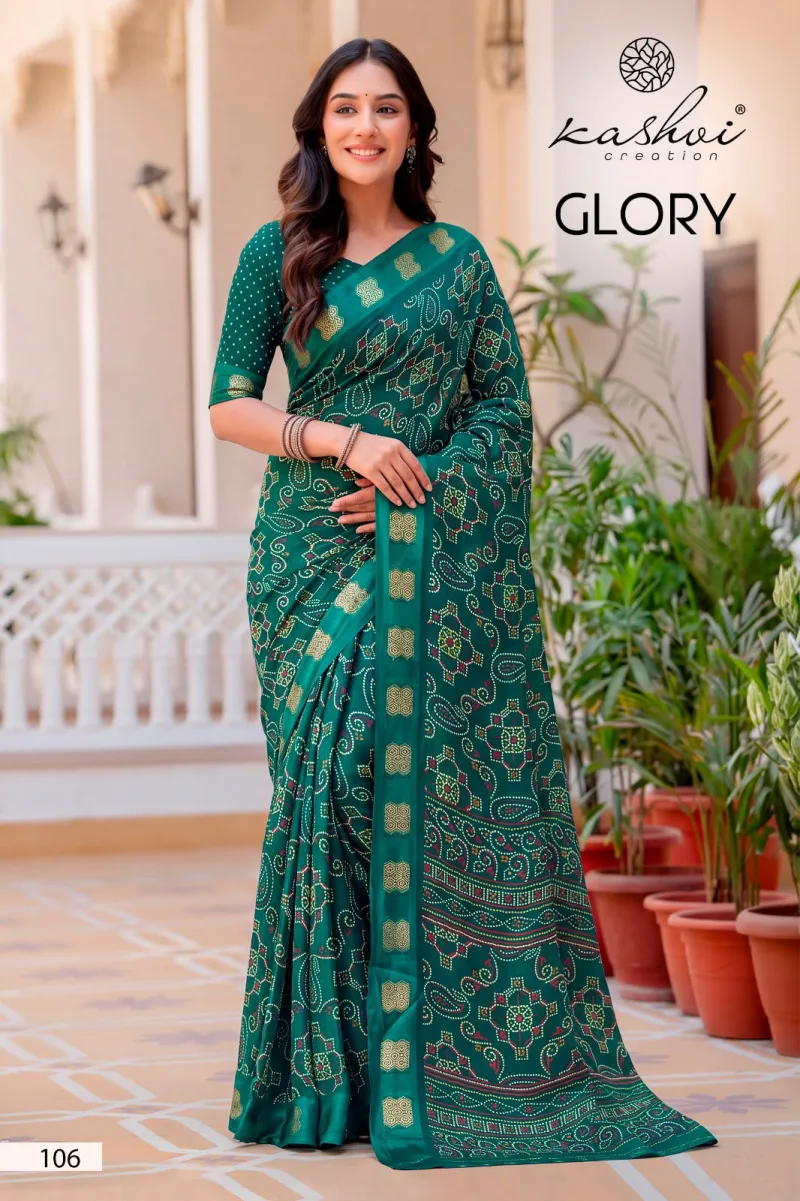 Glory By Kashvi Georgette Bandhej Saree